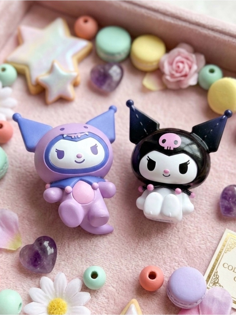 Adorable Kuromi Figures Set of 2 - Purple & Black